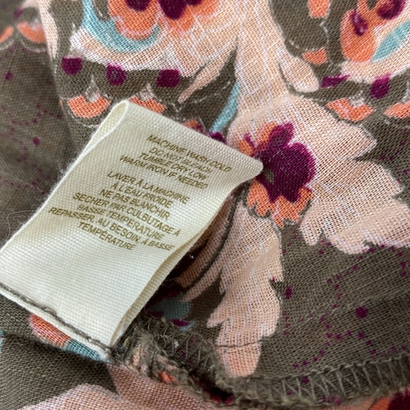 Free People Olive Green Floral Lace Trim Dress - Picture 6 of 7